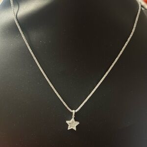 Moissanite Star with 18 inch Cactus Necklace in 925